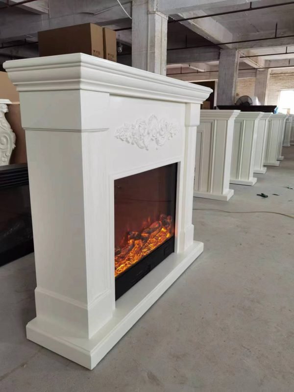 8093 Luxury Electric Fireplace with Wood Frame for Household Use - Image 5