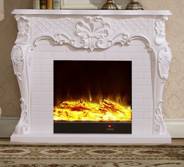 Model 8097 Luxury Electric Fireplace with Wood Frame for Household Use
