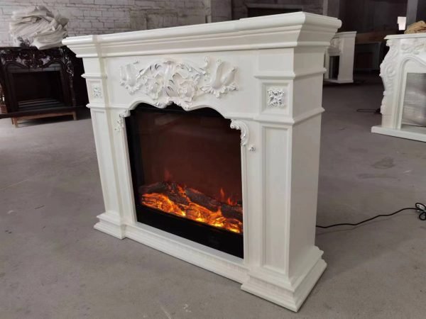 8061 Luxury Electric Fireplace with Wood Frame for Household Use - Image 4