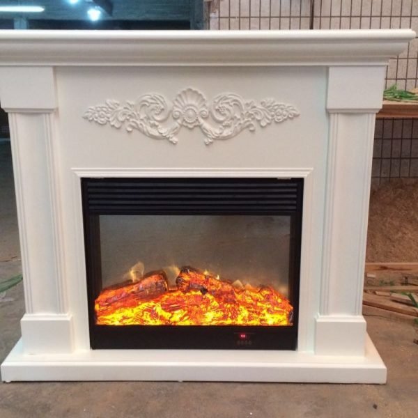 8093 Luxury Electric Fireplace with Wood Frame for Household Use - Image 3