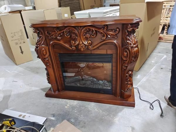 8085 Luxury Electric Fireplace with Wood Frame for Household Use - Image 6