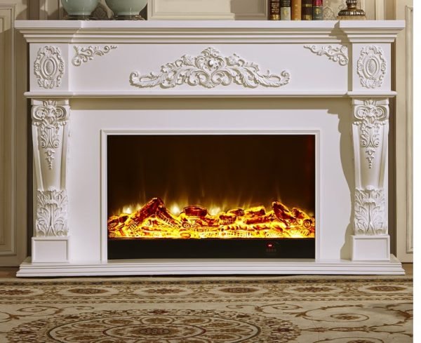 Model 8105 Luxury Electric Fireplace with Wood Frame for Household Use