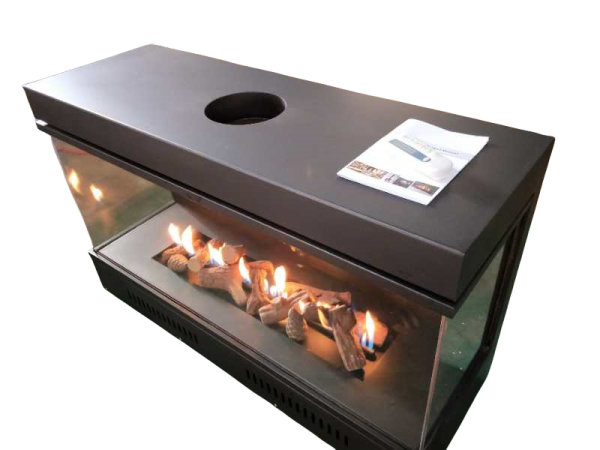 3 sides Glass view fire Indoor vented  directly natural gas or LGP Gas fireplace Remote control or manual control