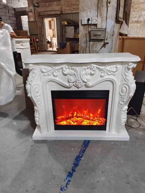 8085 Luxury Electric Fireplace with Wood Frame for Household Use - Image 3