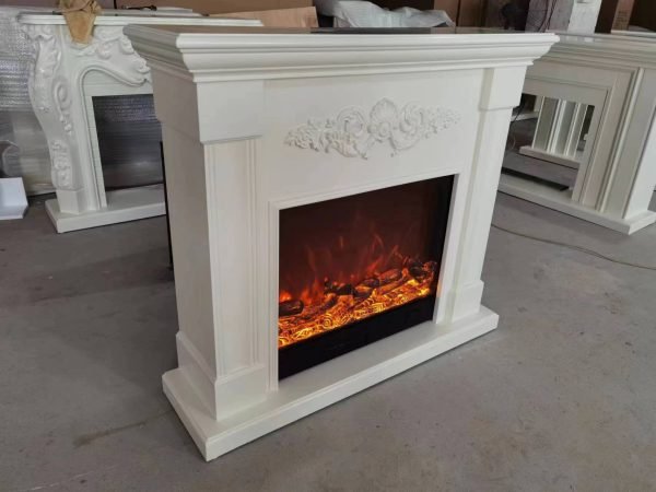 8093 Luxury Electric Fireplace with Wood Frame for Household Use - Image 2