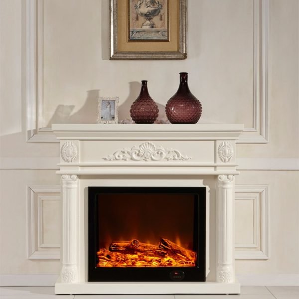 Model 8063 Luxury Electric Fireplace with Wood Frame for Household Use