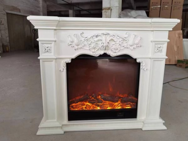8061 Luxury Electric Fireplace with Wood Frame for Household Use - Image 2