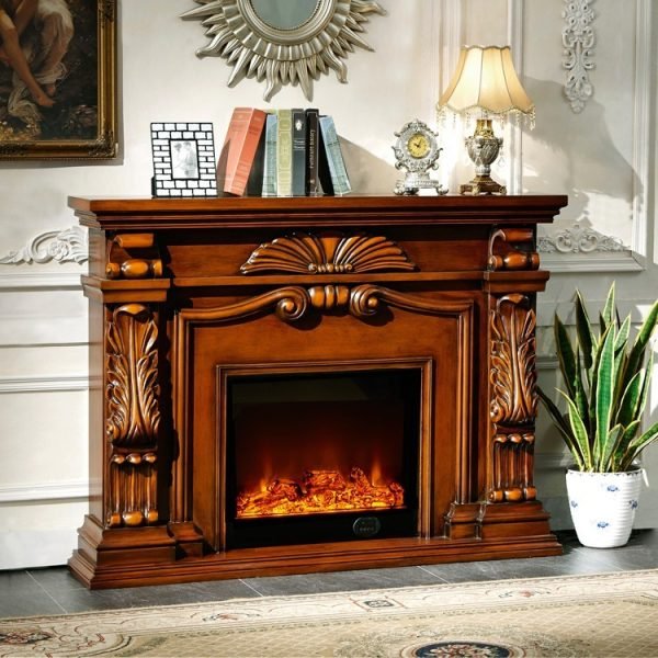 Model 8073 Luxury Electric Fireplace with Wood Frame for Household Use - Image 2