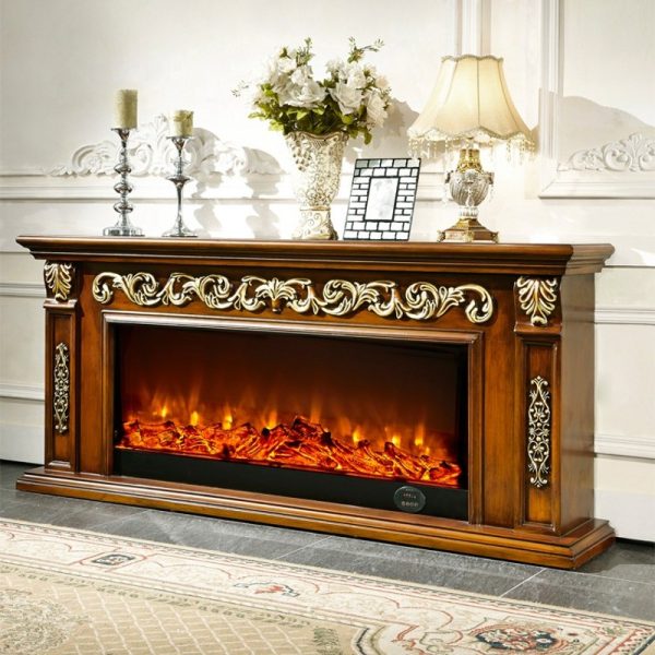 Model 8094 Luxury Electric Fireplace with Wood Frame for Household Use - Image 3