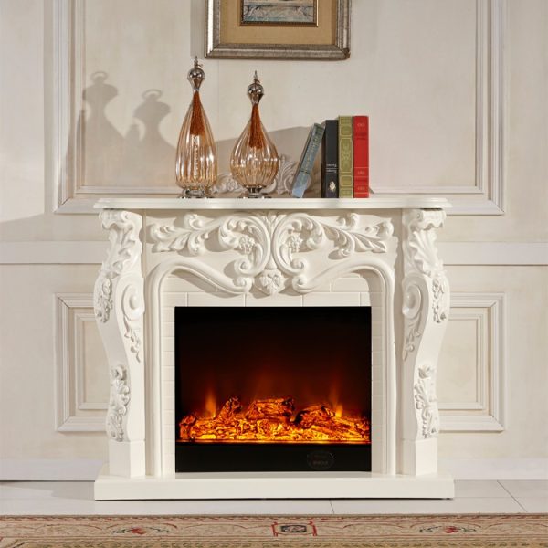 8085 Luxury Electric Fireplace with Wood Frame for Household Use