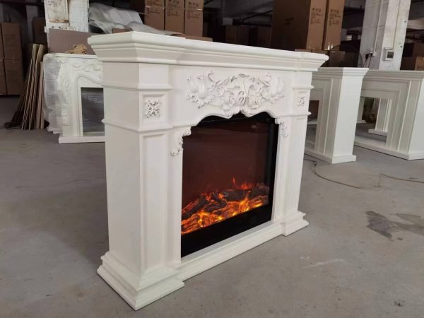 8061 Luxury Electric Fireplace with Wood Frame for Household Use - Image 3