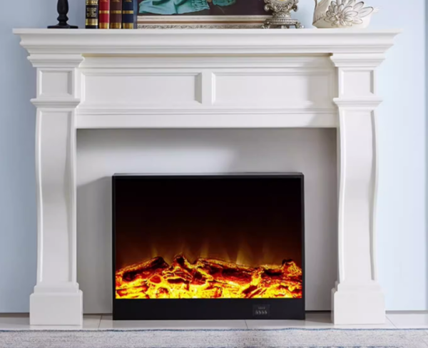 Model 1905 Luxury Electric Fireplace with Wood Frame for Household Use