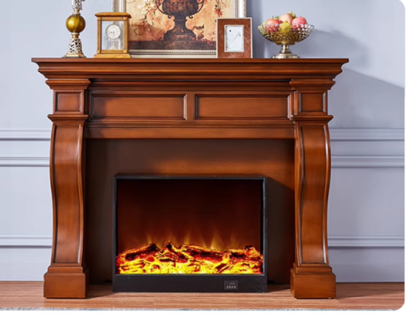 Model 1905 Luxury Electric Fireplace with Wood Frame for Household Use - Image 2
