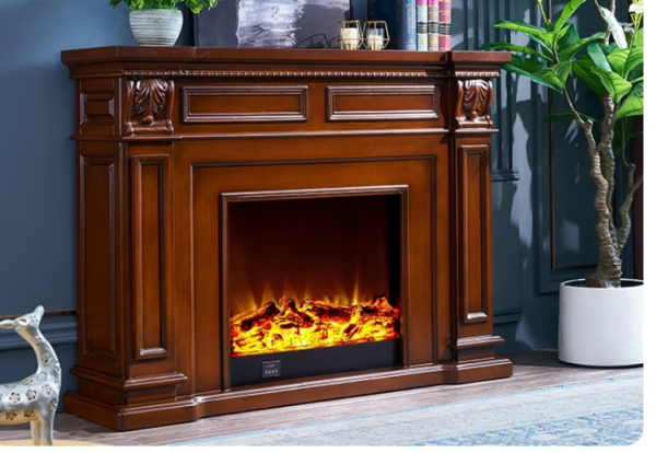 Model 1906 Luxury Electric Fireplace with Wood Frame for Household Use - Image 4