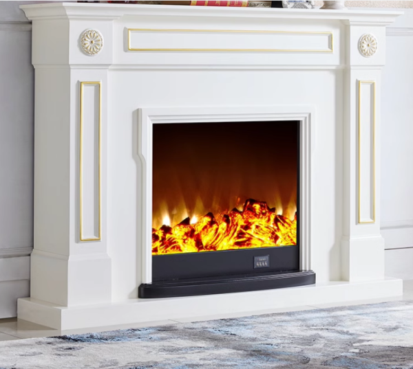Model 1908 Luxury Electric Fireplace with Wood Frame for Household Use - Image 2