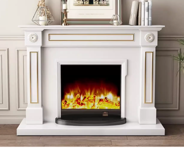 Model 1908 Luxury Electric Fireplace with Wood Frame for Household Use - Image 3