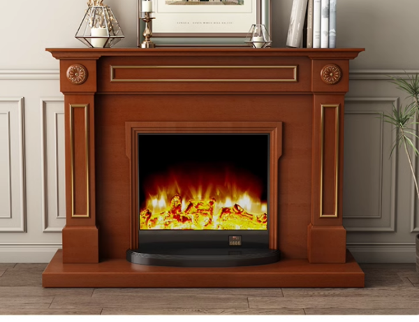 Model 1908 Luxury Electric Fireplace with Wood Frame for Household Use - Image 4