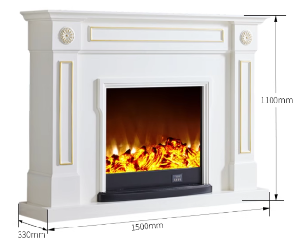 Model 1908 Luxury Electric Fireplace with Wood Frame for Household Use - Image 5