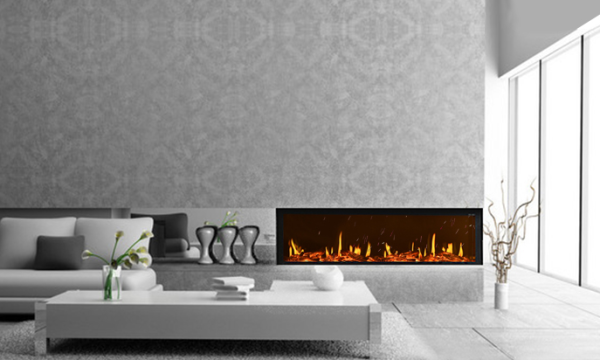 36/40/50/60/72/80/90/100 inch LCD Screen Electric Fire Fireplace Holographic Fireplace Heater - Imagen 4