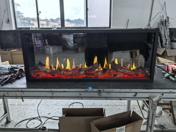 36/40/50/60/72/80/90/100 inch LCD Screen Electric Fire Fireplace Holographic Fireplace Heater - Imagen 2