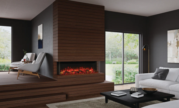 36/40/50/60/72/80/90/100inch 3 sides view fire LED electric fireplace with remote control colors flame - Image 3