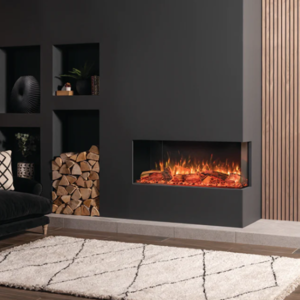 36/40/50/60/72/80/90/100inch 3 sides view fire LED electric fireplace with remote control colors flame - Image 4