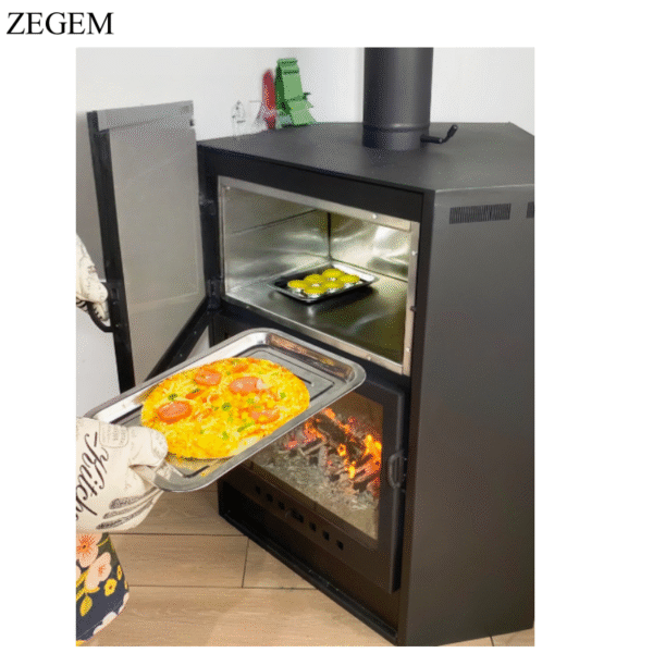 Real fire burning indoor heater wood stove fireplace homestay oven - Imagen 3
