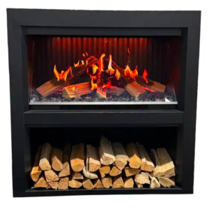 912MM Holographic Electric fireplace with wood cabinet